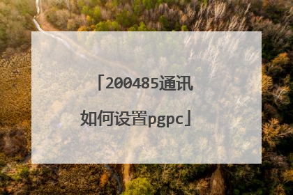 200485通讯如何设置pgpc