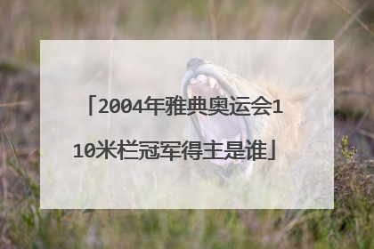 2004年雅典奥运会110米栏冠军得主是谁