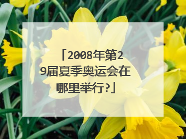 2008年第29届夏季奥运会在哪里举行?
