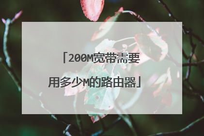 200M宽带需要用多少M的路由器
