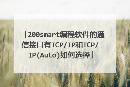 200smart编程软件的通信接口有TCP/IP和TCP/IP(Auto)如何选择