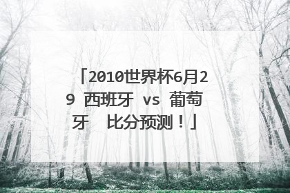 2010世界杯6月29 西班牙 vs 葡萄牙  比分预测！