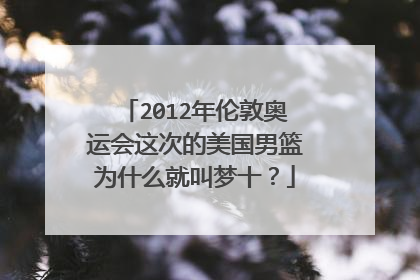 2012年伦敦奥运会这次的美国男篮为什么就叫梦十？