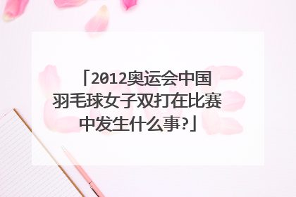 2012奥运会中国羽毛球女子双打在比赛中发生什么事?