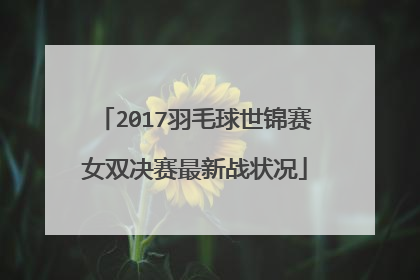 2017羽毛球世锦赛女双决赛最新战状况