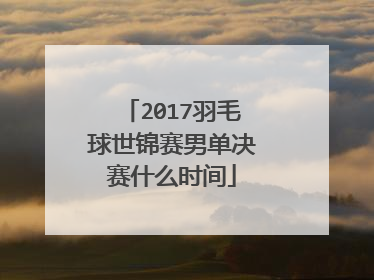 2017羽毛球世锦赛男单决赛什么时间