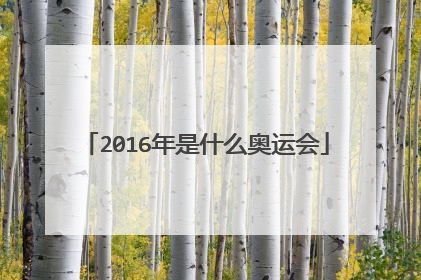 2016年是什么奥运会