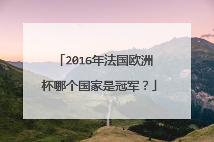 2016年法国欧洲杯哪个国家是冠军?