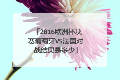 2016欧洲杯决赛葡萄牙VS法国对战结果是多少