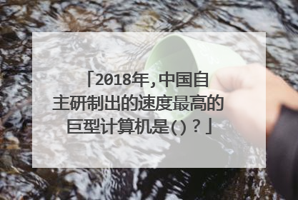 2018年,中国自主研制出的速度最高的巨型计算机是()?
