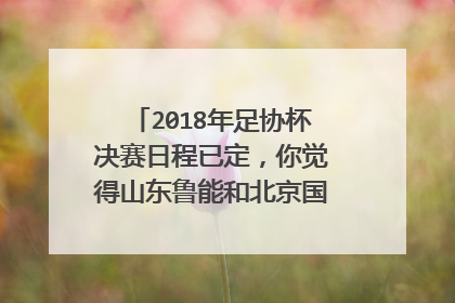 2018年足协杯决赛日程已定，你觉得山东鲁能和北京国安谁能笑到最后？