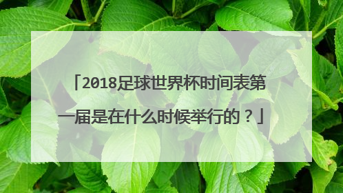 2018足球世界杯时间表第一届是在什么时候举行的？