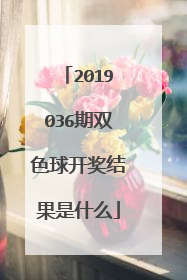 2019036期双色球开奖结果是什么