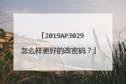 2019AP3029怎么样更好的改密码?