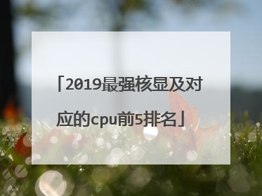 2019最强核显及对应的cpu前5排名