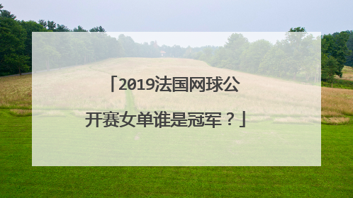 2019法国网球公开赛女单谁是冠军?