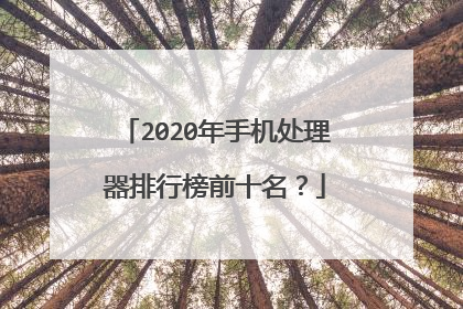 2020年手机处理器排行榜前十名？