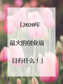 2020年最火的创业项目有什么!