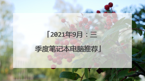 2021年9月：三季度笔记本电脑推荐