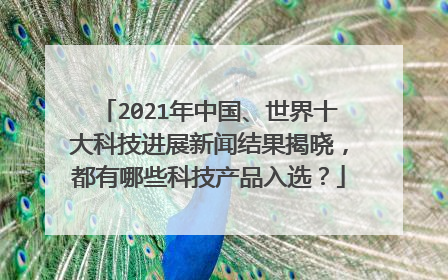 2021年中国、世界十大科技进展新闻结果揭晓,都有哪些科技产品入选?