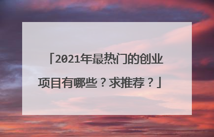 2021年最热门的创业项目有哪些?求推荐?