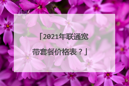 2021年联通宽带套餐价格表？