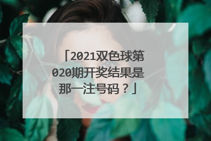 2021双色球第020期开奖结果是那一注号码？