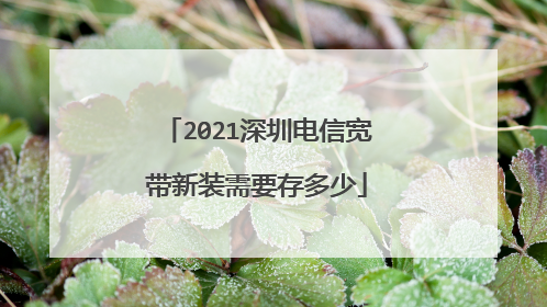 2021深圳电信宽带新装需要存多少