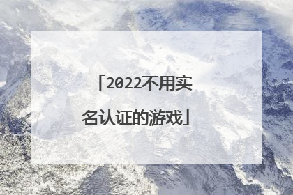 2022不用实名认证的游戏
