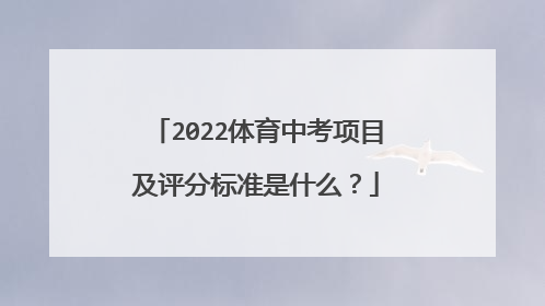 2022体育中考项目及评分标准是什么？