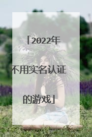 2022年不用实名认证的游戏