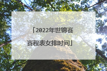 2022年世锦赛赛程表女排时间