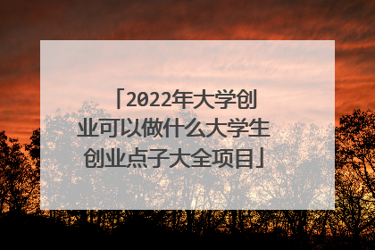 2022年大学创业可以做什么大学生创业点子大全项目