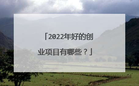 2022年好的创业项目有哪些？