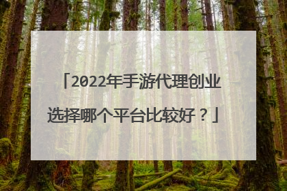 2022年手游代理创业选择哪个平台比较好？