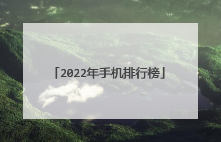 2022年手机排行榜