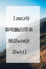 2022年新电脑自带系统是w10还是w11