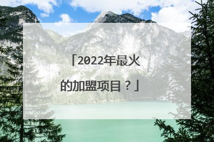 2022年最火的加盟项目？