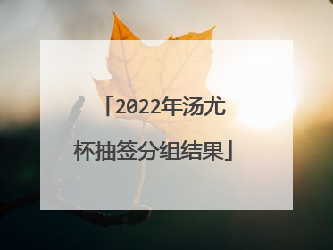2022年汤尤杯抽签分组结果
