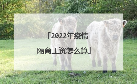 2022年疫情隔离工资怎么算