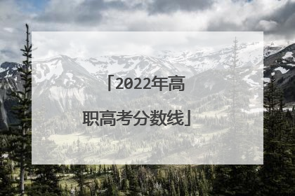 2022年高职高考分数线