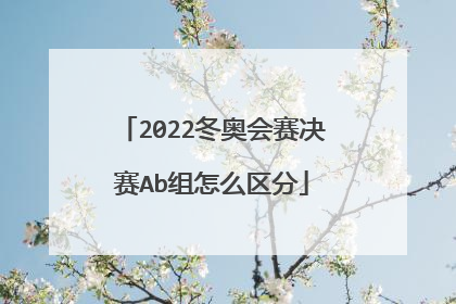 2022冬奥会赛决赛Ab组怎么区分
