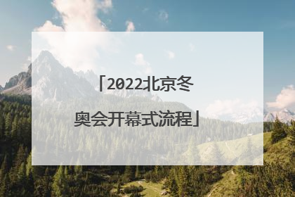 2022北京冬奥会开幕式流程