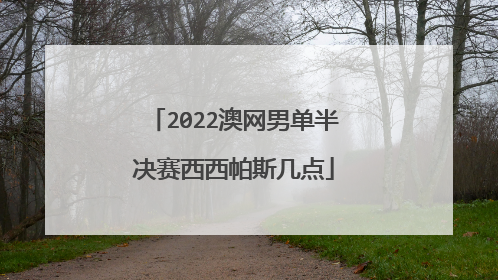 2022澳网男单半决赛西西帕斯几点