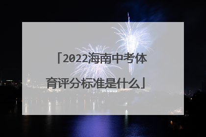 2022海南中考体育评分标准是什么