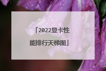 2022显卡性能排行天梯图