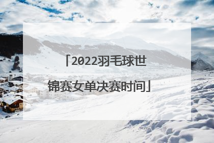 2022羽毛球世锦赛女单决赛时间