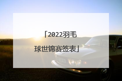2022羽毛球世锦赛签表