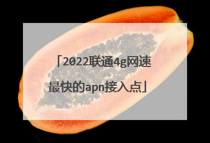 2022联通4g网速最快的apn接入点