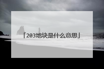 203地块是什么意思